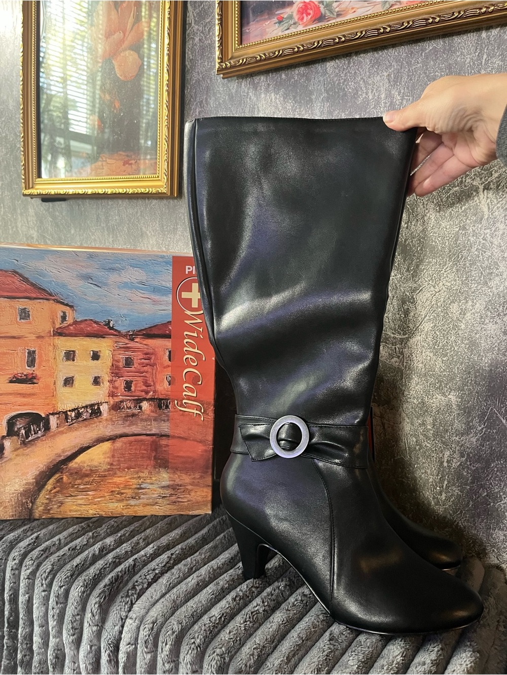 Bella Vita Mid-Calf Heeled Women's Boots with Decorative Buckle new wide width